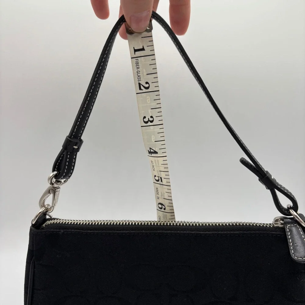 Coach‎ Signature Demi Pouch 6094 Black Monogram Canvas Leather Convertible Y2K